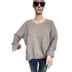 Romeo & Juliet oversized distressed knit sweater, M